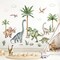 Large Dinosaur Wall Stickers Tropical Animal Dino Palm Tree Plants Wall Art Decals (164 * 83cm)